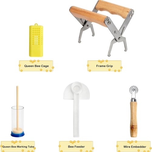 12 Pieces Bee Hive Starter Kit Beekeeping Supplies with Smoker and Tools Sets & - Picture 3 of 4