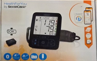 SILVERCREST  Oberarm-Blutdruckmessgerät SBM 70 Pulsmessung mit Bluetooth-App Neu
