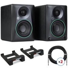 Mackie CR4.5 4.5-inch Powered Studio Monitor Pair with Wedge Stands and Cables