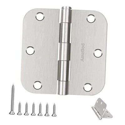 Door Hinges - Nickel Door Hinges 3.5 Inch Rounded 42 Pack Brushed Nickel