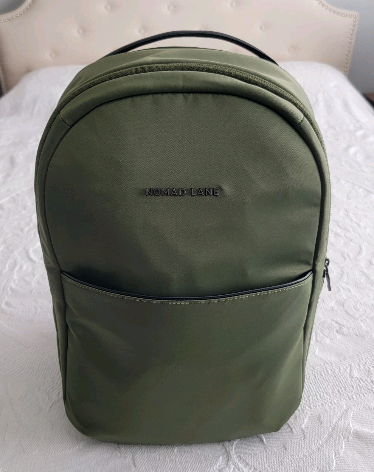 Olive Green Travel Laptop Bag Nylon Sleek Minimalist