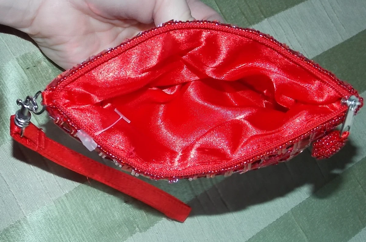 Bright red sales clutch bag