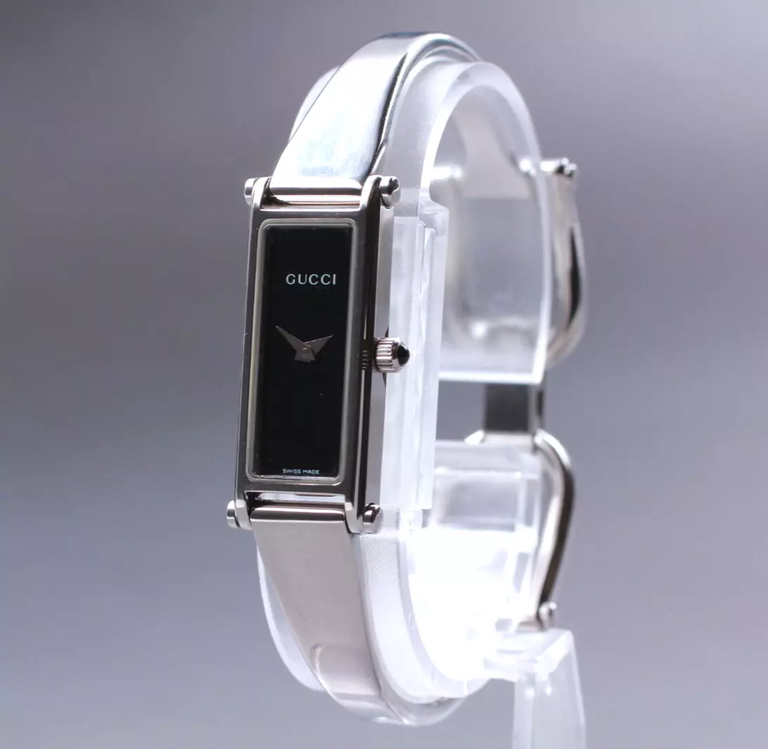 [Presque comme neuve] Montre femme vintage GUCCI 1500L cadran noir argenté Qz du JAPON