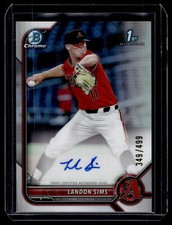 Landon Sims 2022 Bowman Draft Chrome Refractor Auto Card /499 #CDA-LSS