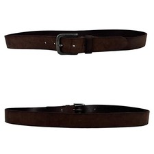 Frye Mens 40 Brown Genuine Leather Casual Belt Silver Buckle Distressed Rustic