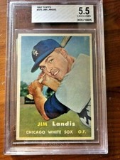 1957 Topps Baseball Card #375 Jim Landis Rookie Card BVG 5.5