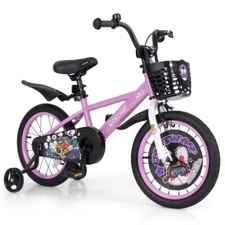 16" Kids Bicycle Bike Training Wheels Bike With Adjustable Handlebar and Saddle