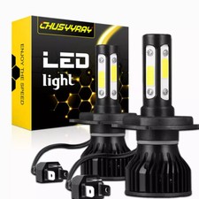 2x H4 9003 4-sides Led Headlight Conversion Kit 2400w 360000lm Hilo Beam Bulb