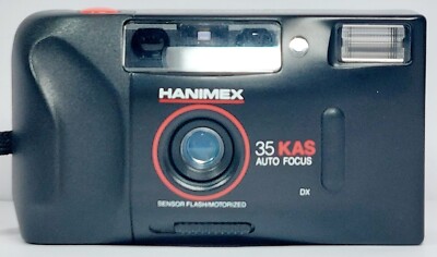 HANIMEX 35KAS Point & Shoot analoge Kleinbildkamera + Tasche _ Handbuch GETESTET FUNKTIONIERT