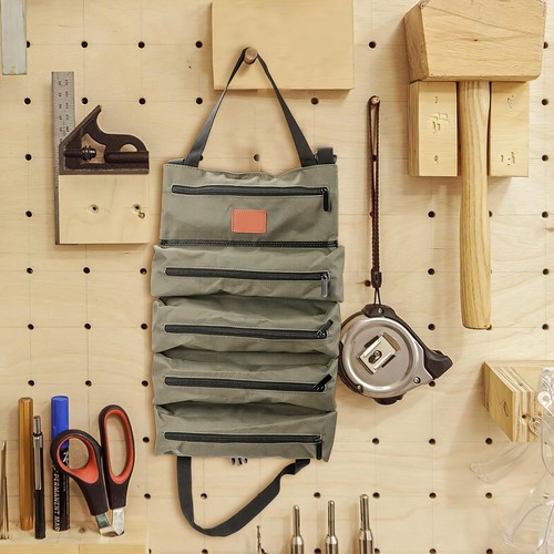 Tool Roll Organizer Tool Roll Up Canvas Bag Tool Large Wrench Super Big Pouch AU - Picture 11 of 11