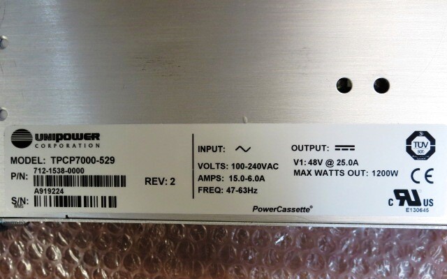 UNIPOWER+Tpcp7000-529+Rectifier+Module+Powercassette+Input+100-240vac ...