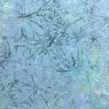 Kaufman Fabrics Batik, By The Half Yard, Watercolor Blossoms, SRK-20465-4 BLUE