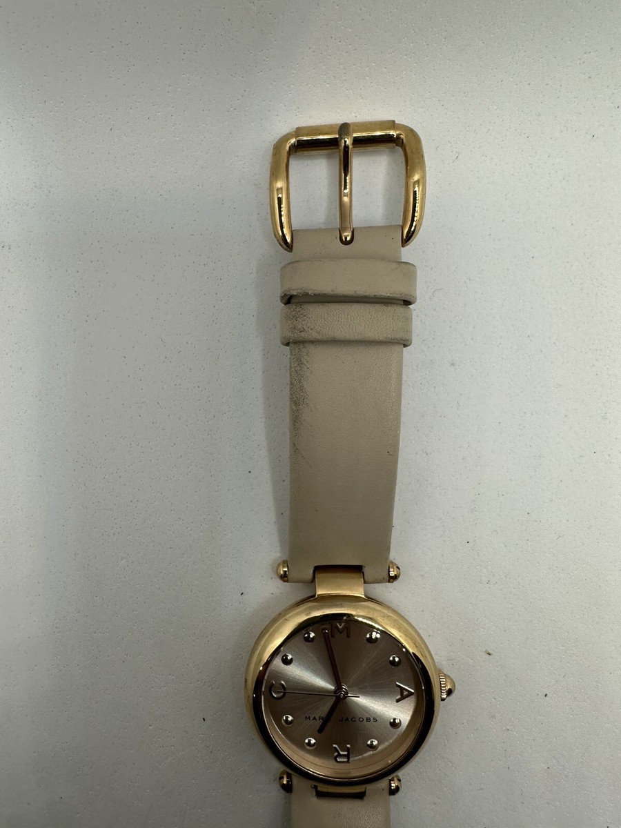 Marc Jacobs Women MJ1464 Rose Gold Tone Watch, Leather Band, 34mm