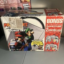 RARE BOX ONLY PLATINUM NINTENDO GAMECUBE MARIO KART DOUBLE DASH BONUS SET NICE