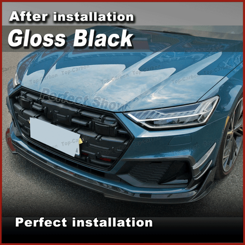 Glanz Schwarz Frontlippe Frontansatz Spoilerschwert Für Audi A7 Sline S7 2019-20 - Picture 3 of 10
