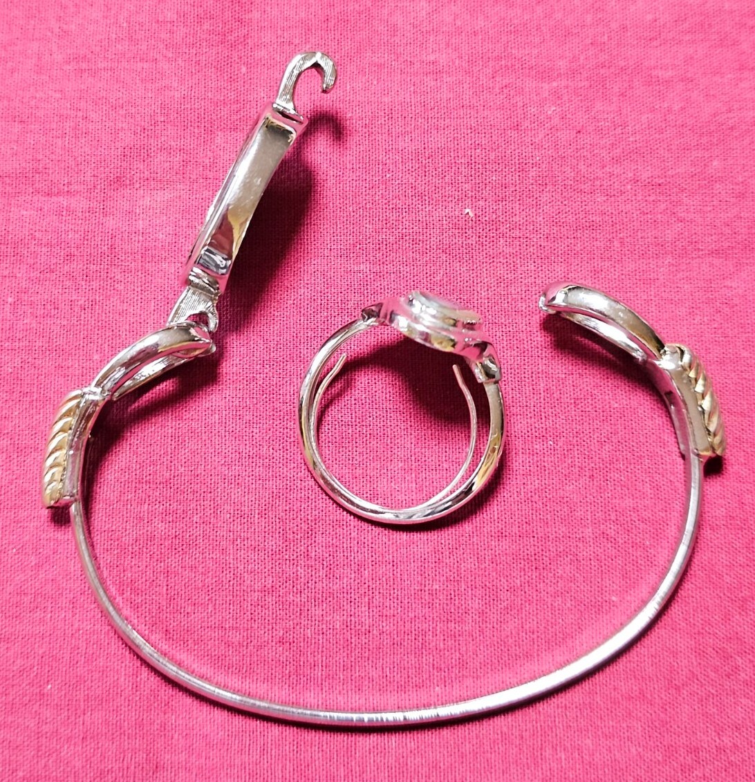 AVON Hook Closure Abalone Pattern Bracelet & Adju… - image 3