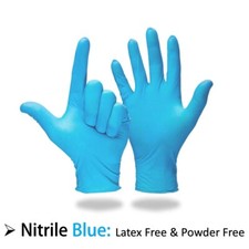 Disposable Nitrile Latex Rubber Powder Free Gloves White Blue Black S/M / L / XL
