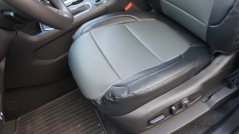 GMC ACADIA 2007-2014 IGGEE S. CUERO AJUSTE PERSONALIZADO 2 FUNDAS ASIENTO DELANTERO 13 COLORES Foto 2 de 4