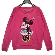 Disney Women's L Minnie Mouse Graphic Pullover Sweatshirt Long Sleeve NWOT
