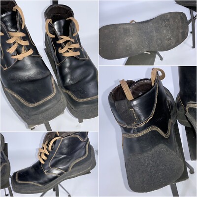 Impulse By Steeple Gate Boots Sz 10 Men Black Leather Gum Sole Italy YGI E2S-3