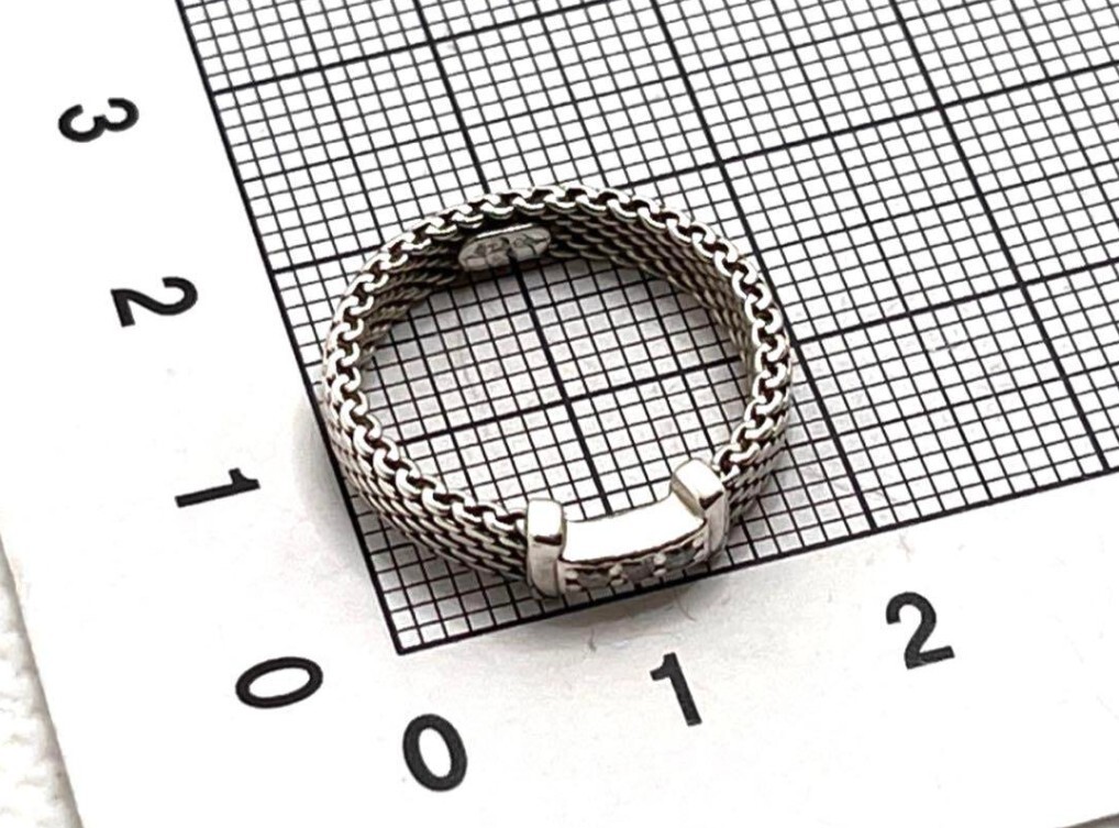 Tiffany Somerset Mesh 3P Diamond Ring Size 5 Rare Silver 925