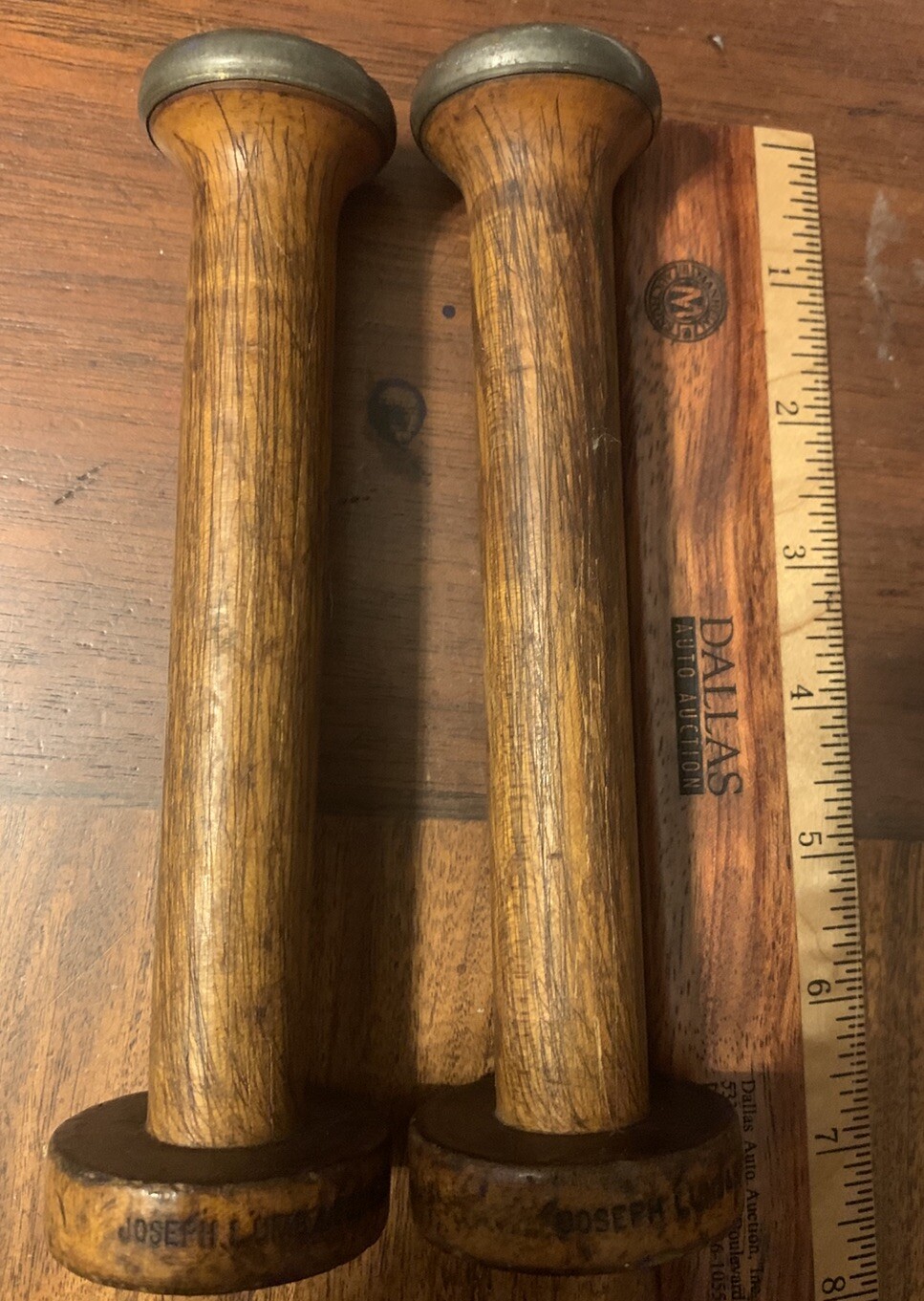 2- Wooden  & Metal Industrial Textile  Spools JOSEPH  LUMB & SONS