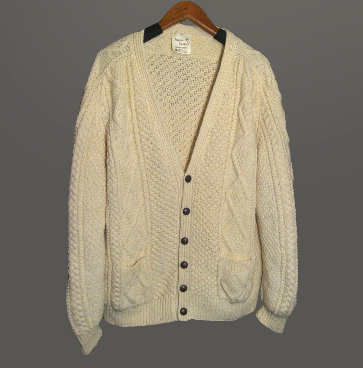 トップス ATHENA DESIGNS CREW HANDKNIT SWEA ATHENA DESIGNS CREW HANDKNIT SWEATER Athena Designs aran crew neck