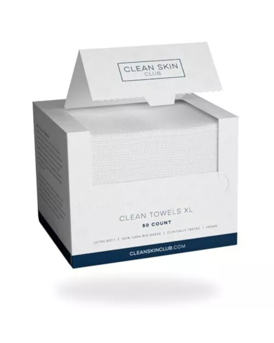 Clean Skin Club Clean Towels XL™, 100% USDA Biobased Face Towel, Disposable Face