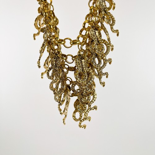 Gold Multi Cobra Snake Chain Necklace Y & L Jewelry Halloween Costume - Picture 3 of 10