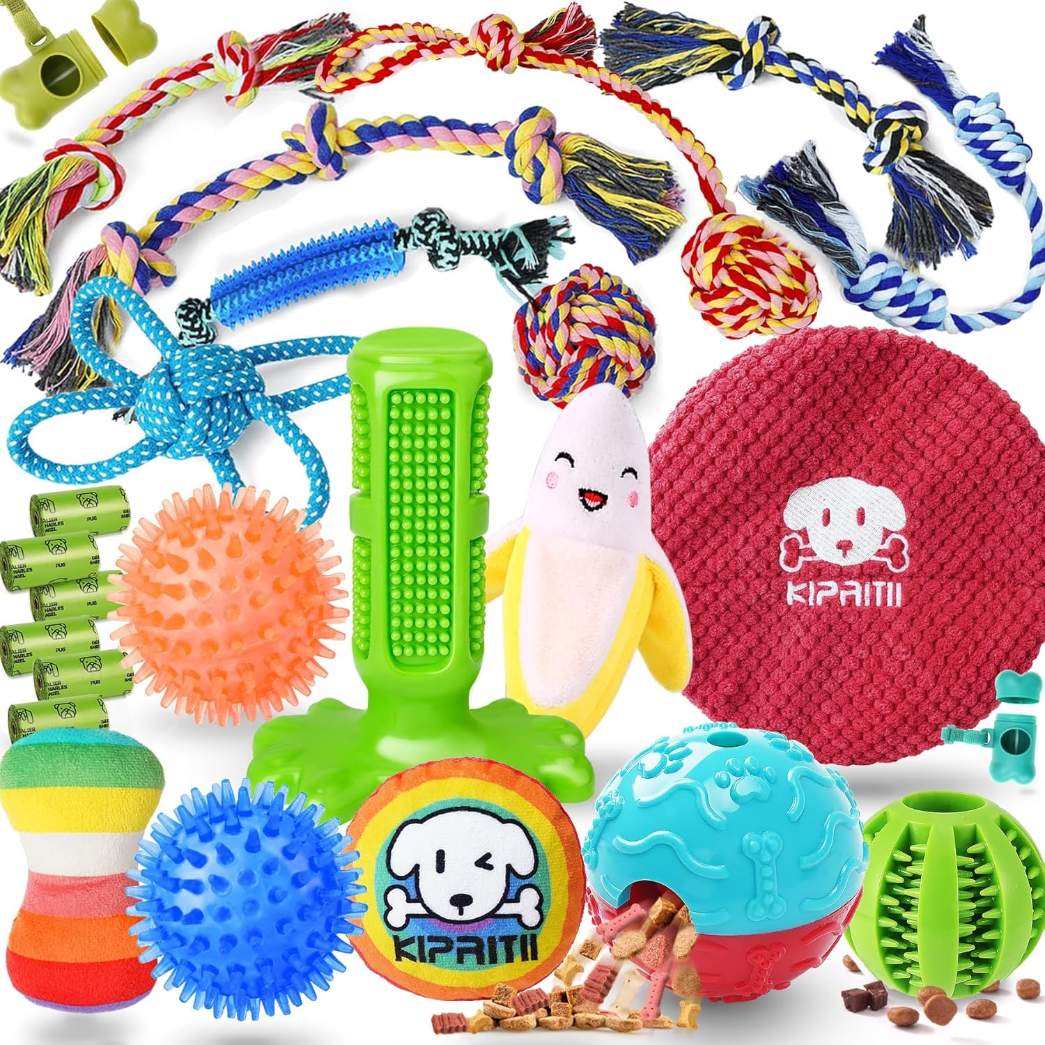 25 Pack Various Puppy Dog Toys for Teething, Entertainment & Interaction, Puppy