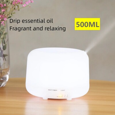 Essential Oil Diffuser 500ml 7 LED Color Ultrasonic Aroma Cool Mist Humidifier