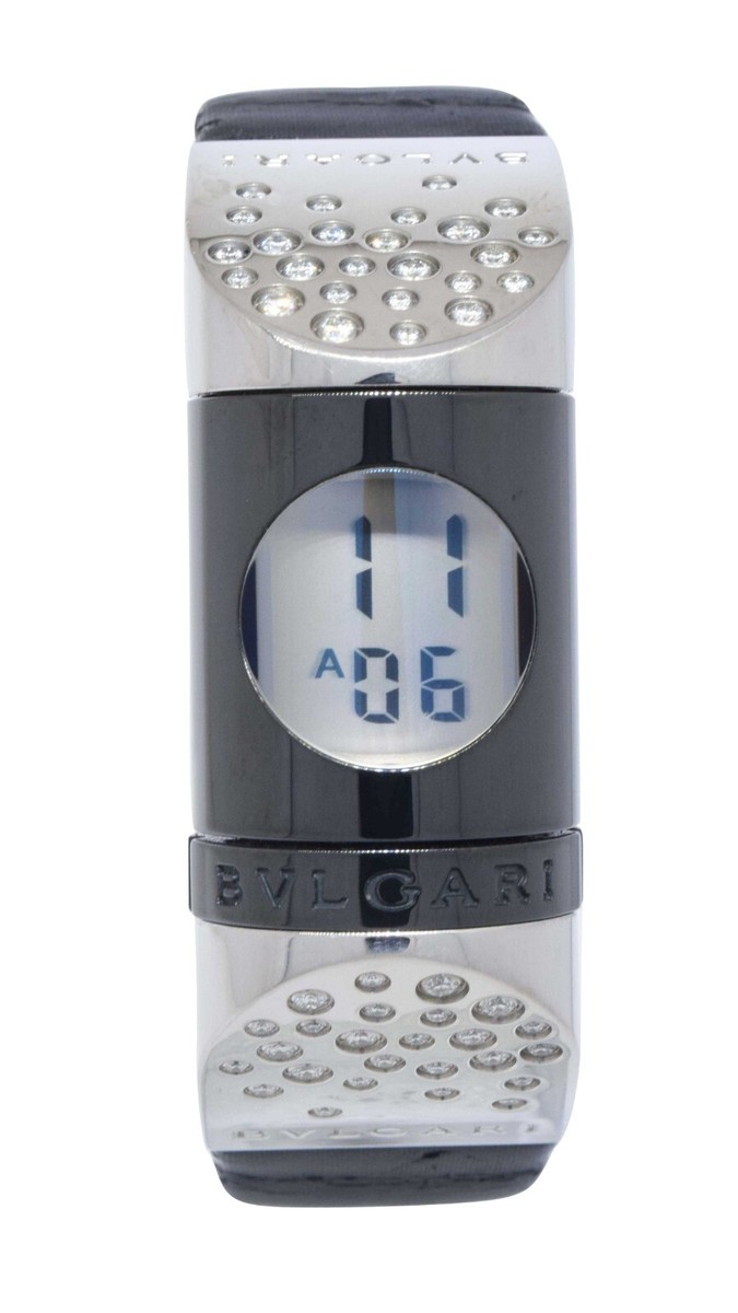 【正規品】ブルガリ イプノ QZ IP20S デジタル レディース 腕時計 Bvlgari Ipno Stainless Steel Digital Ceramic Diamonds Ladies Watch