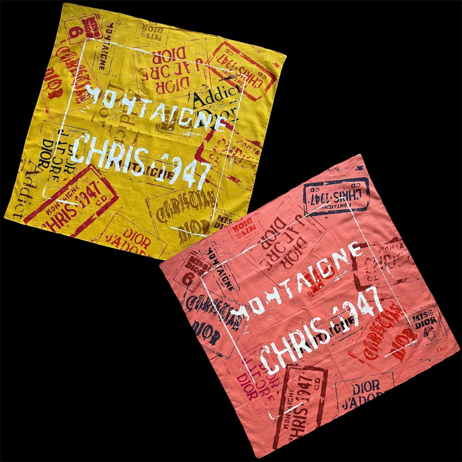 Vintage Christian Dior Spring 2001/2002 Printed Logo Collage Scarves