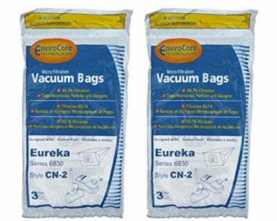 6 Eureka CN-2 CN2 Bags by Envircare 6830 Power Team General Electric 61990A 6199