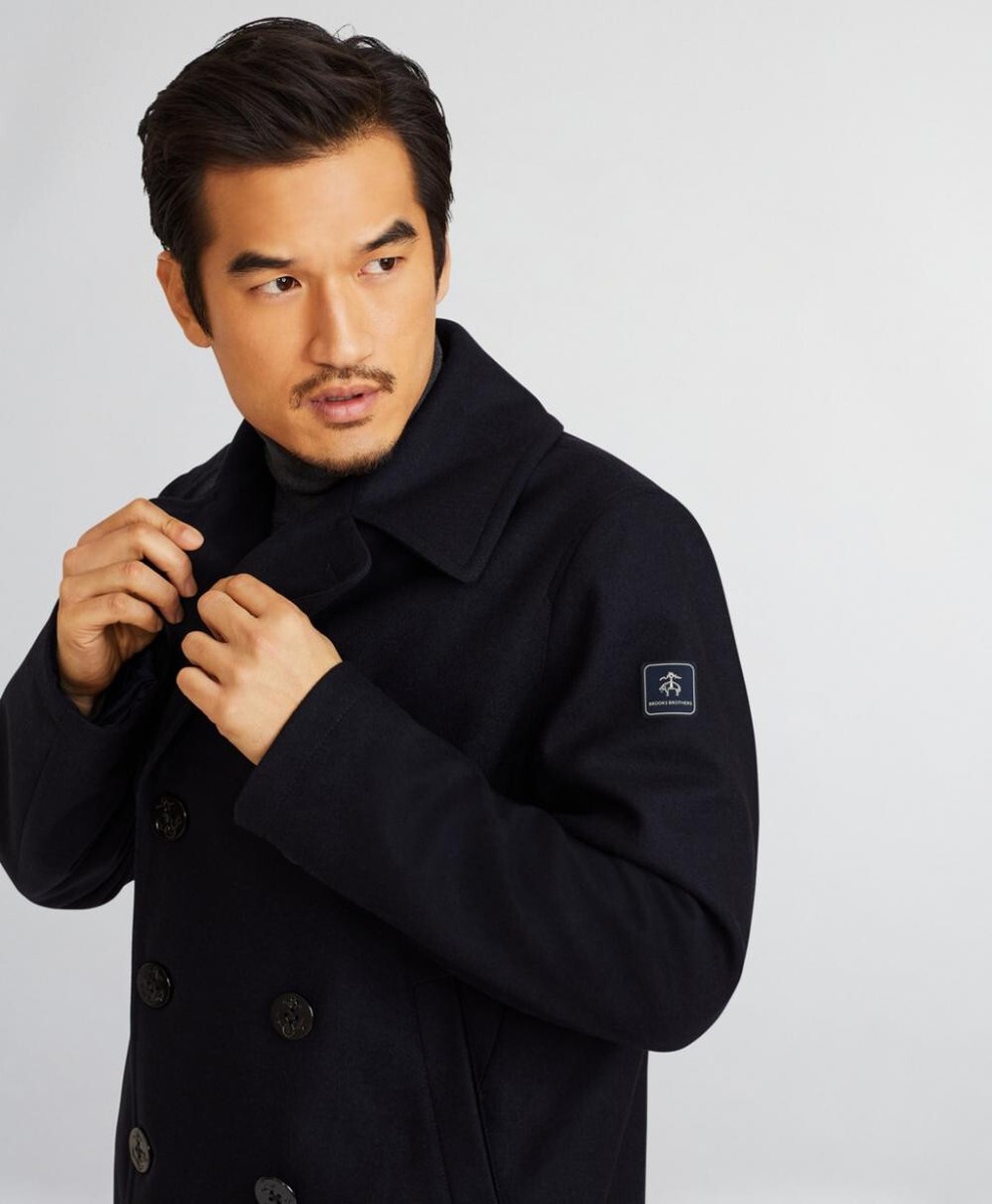 Brooks Brothers Original Navy Blue Wool Baxter Peacoat