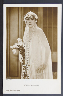 RPPC Actress  - Vivian Gibson in Art Deco Wedding Dress - Linder Photo  E258
