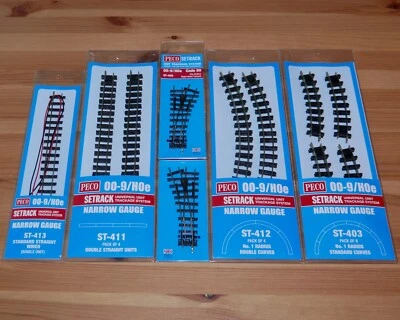 Peco 00-9 code 80 009 Setrack Narrow Gauge Turnouts Points Straights Curves