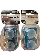 Joovy Airnoogie Orthodontic Pacifiers 6M 2-Pack Silicone Natural Touch Blue