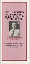 1989 JCOME Special Relationship Israel Palestine Charles L. Black Jr  Pamphlet