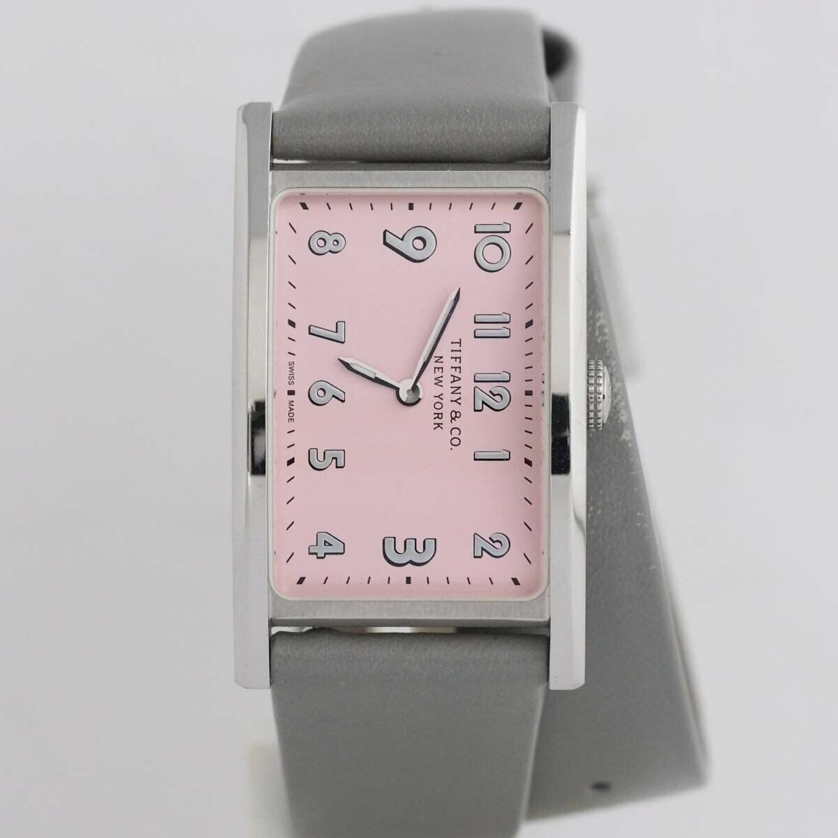 セール 一番安い & TIFFANY CO. Gray Dial Pink Quartz 37093335 West East ティファニー