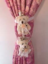 Brand new “teddy bear” themed curtain holdbacks - creamy white