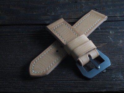 Handmade ''Naturo3'' natural leather watch strap VDB Panerai GPF 28,27,26, 24,22mm