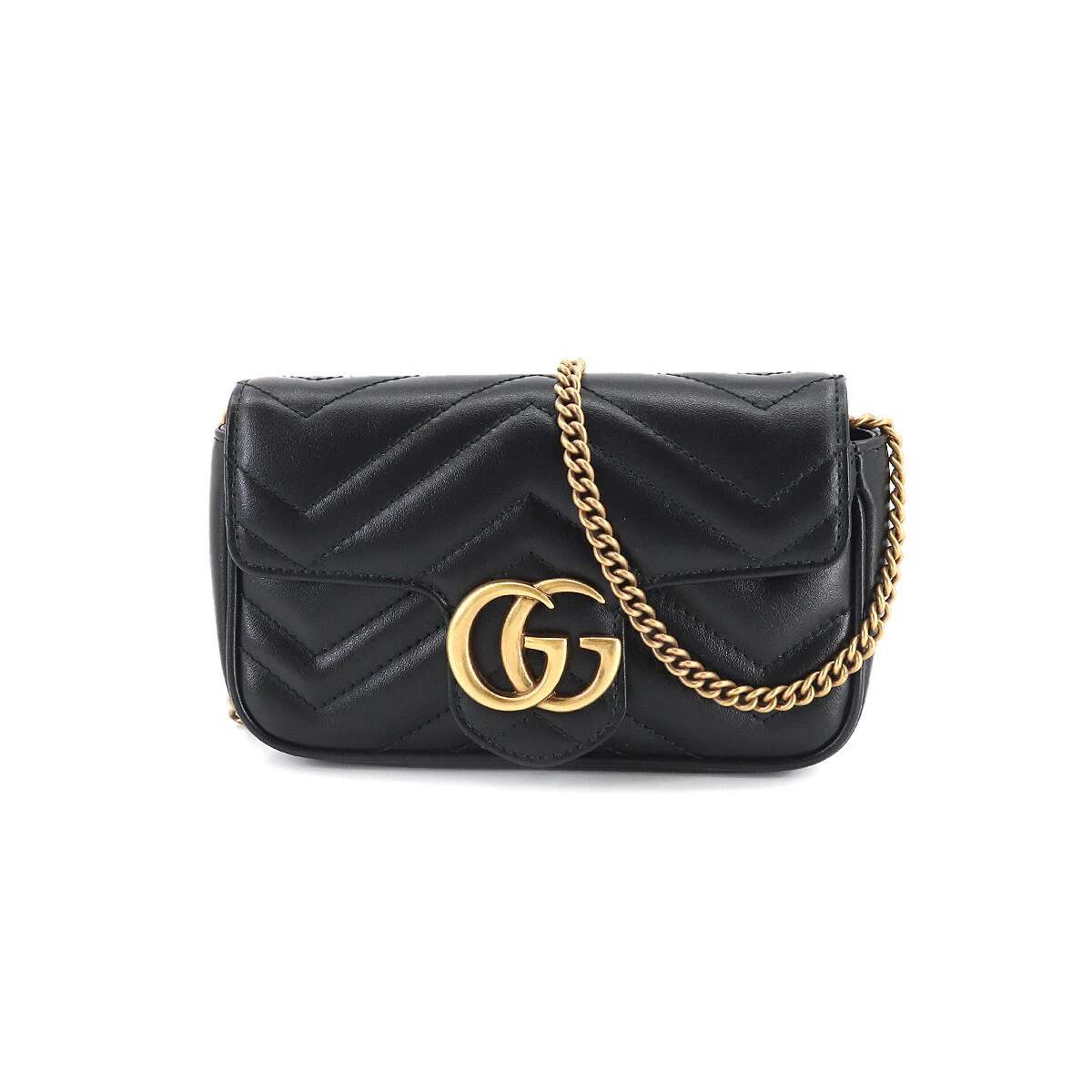 Gucci GG Marmont Leather Shoulder Bag Black