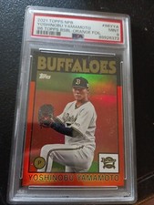 2021 Topps NPB #86-YYA Yoshinobu Yamamoto 86 Topps Baseball Orange 24/25 psa 9 