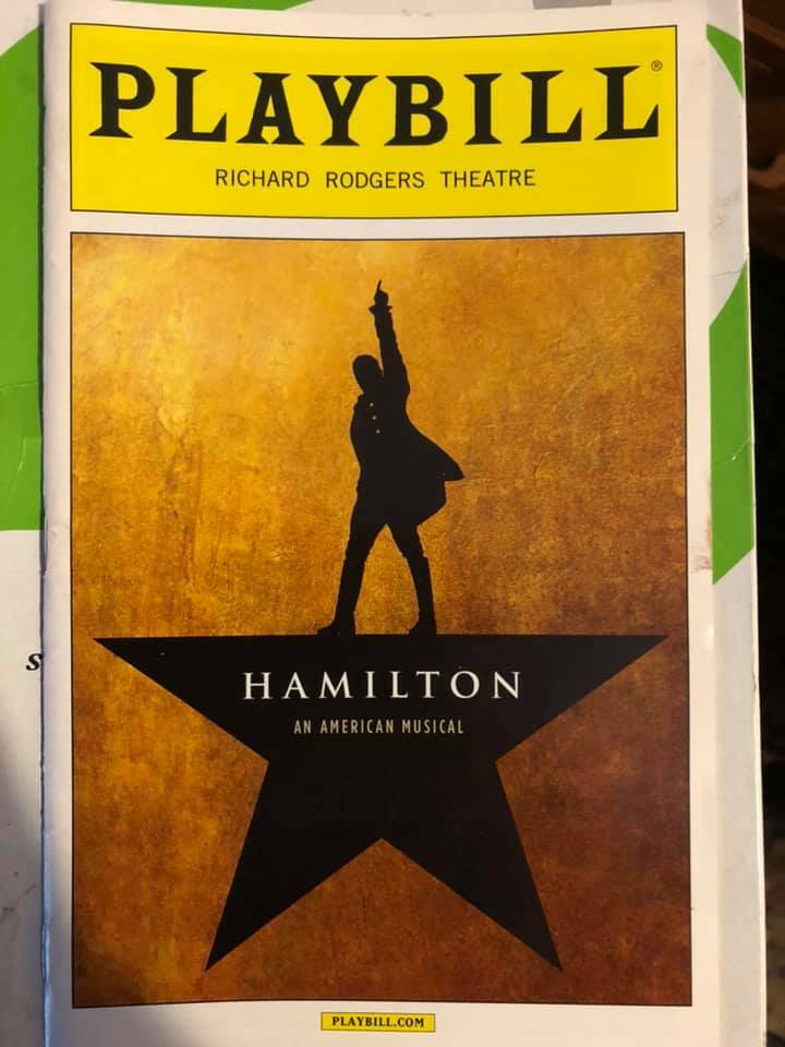Hamilton playbill August 2015 Broadway NYC Jonathan Groff Lin