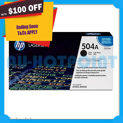 Genuine HP #504A CE250A Black Toner Cartridge 5000pages->CP3525/CM3530 - Picture 1 of 1