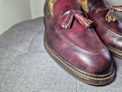 Mocassini Trickers 'Elton' nappa 9 UK bordeaux scarpe eleganti formali - Foto 5 di 20