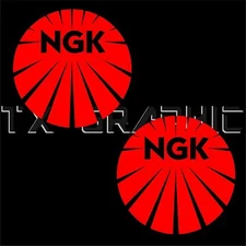 DECALS FOR NGK  SPARK PLUG  VINYL STICKERS  RACE CAR  1 SET OF 2 