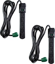 GoGreen Power Inc. G-16103M-12BK-2 6 Outlet Surge Protector, 12FT Cord, Bla...