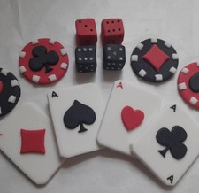Casino edible fondant birthday Cake topper  decorations 